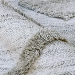 Tappeto da soggiorno rettangolare in materiale riciclato tufted (140 x 200 cm) Kaito Avorio