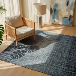 Tappeto da soggiorno rettangolare jacquard (140 x 200 cm) Shiraz Argento