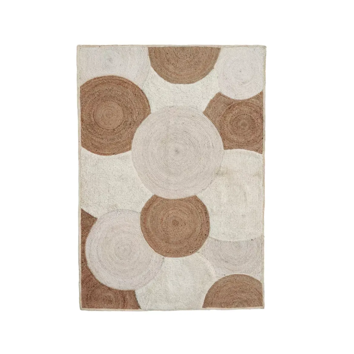 Tappeto da soggiorno rettangolare in juta intrecciata a mano (140 x 200 cm) Reina Beige