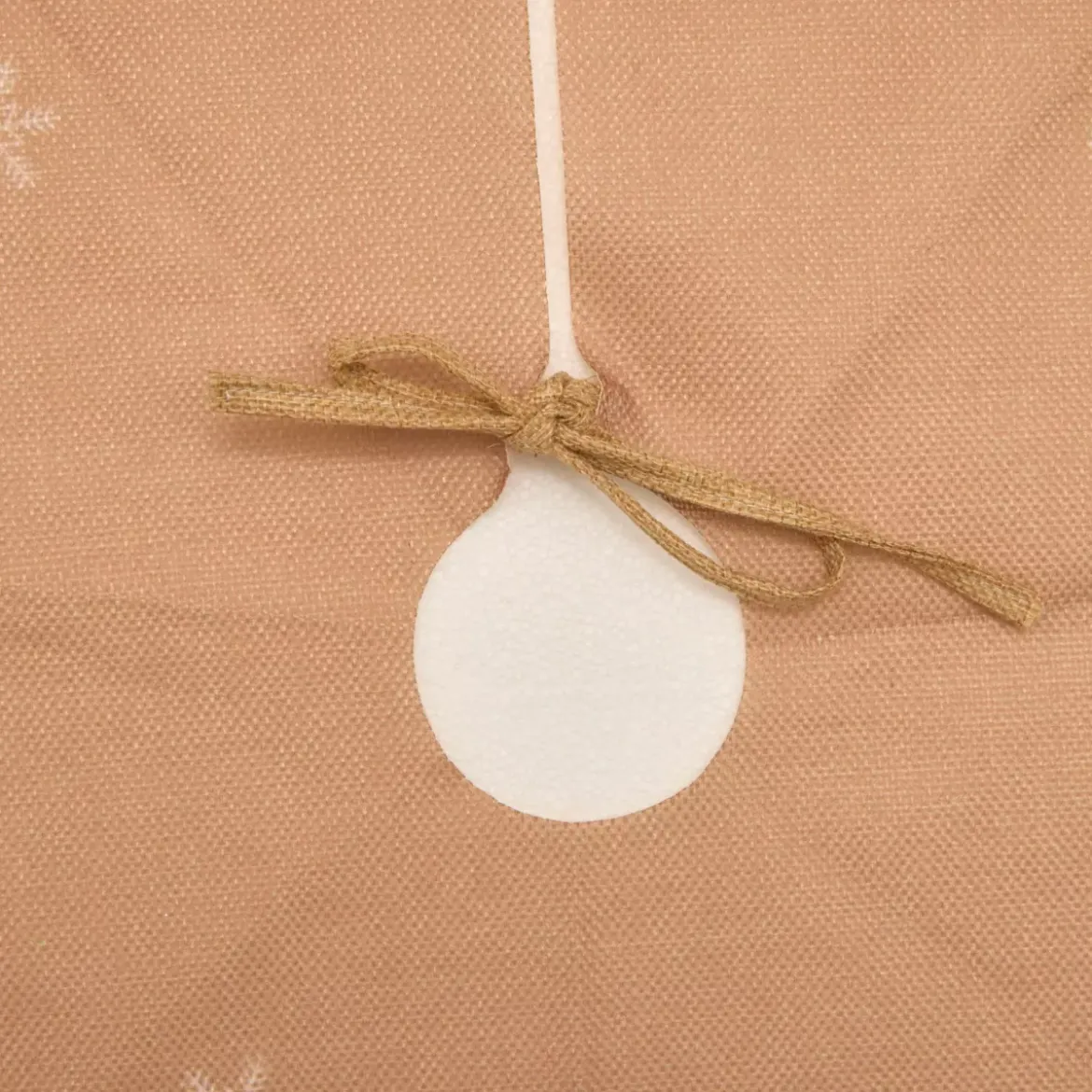Tappeto per albero di Natale in juta (D90 cm) Elfo e Babbo Natale Multicolore