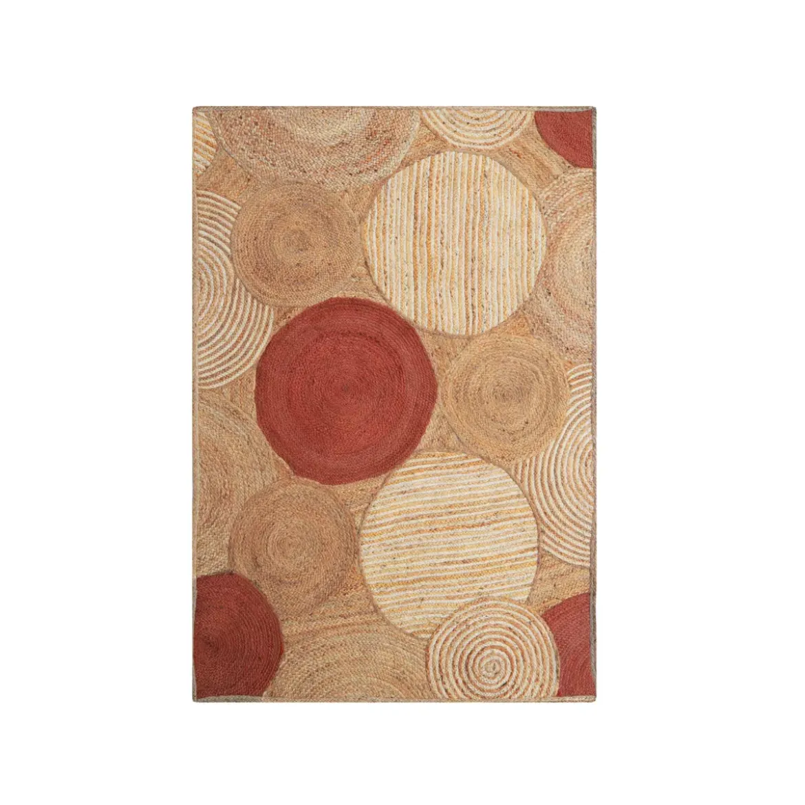 Tappeto rettangolare in juta fatto a mano (160x230 cm) Tara Terracotta
