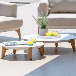 Tavolino basso rotonde (P86 cm) Monte Carlo Bianco