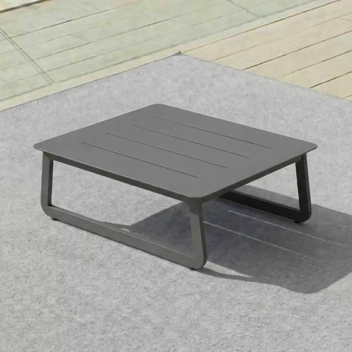 Tavolino da giardino quadrato in alluminio (85 x 85 cm) Long Beach Grigio antracite