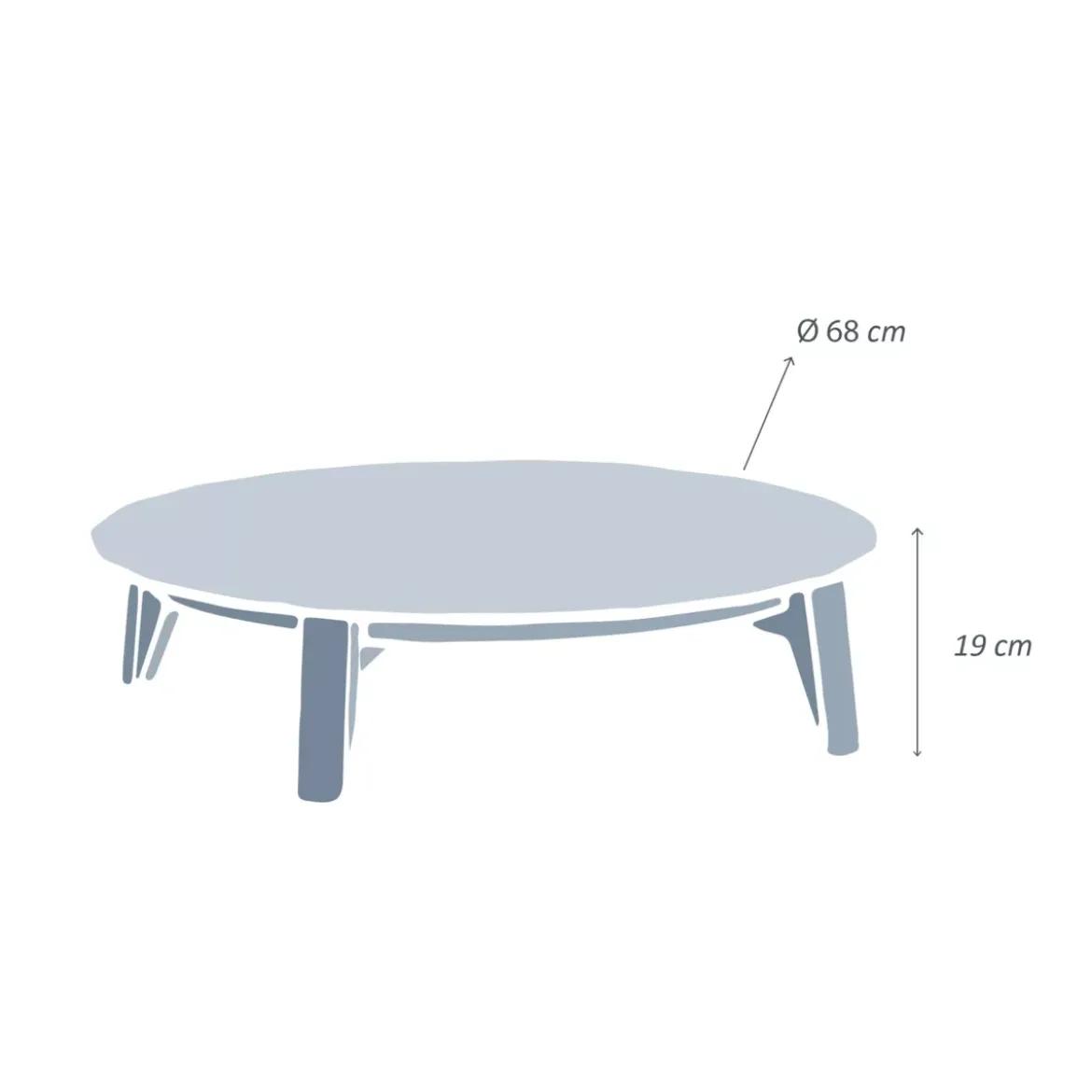 Tavolino rotondo (P68 cm) Monte Carlo Antracite