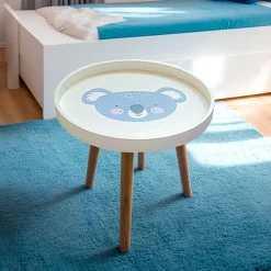 Tavolino bambini legno (D30 cm) Koala Blu