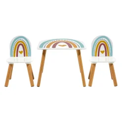 Tavolino e 2 sedie bambini legno Arcobaleno Multicolore