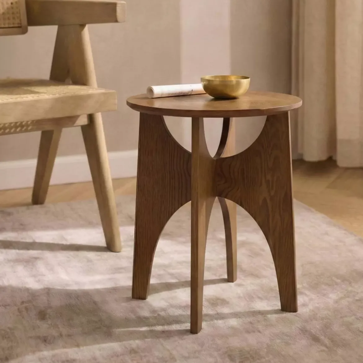 Tavolino in legno (H50 cm) Ossia Marrone