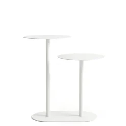 Tavolino in metallo a 2 livelli (H53 cm) Luga Bianco