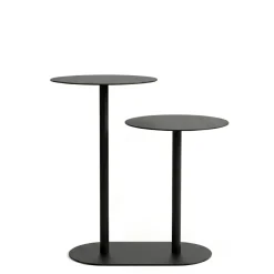 Tavolino in metallo a 2 livelli (H53 cm) Luga Nero