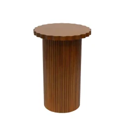 Tavolino rotondo in legno (H58 cm) Rockport Marrone