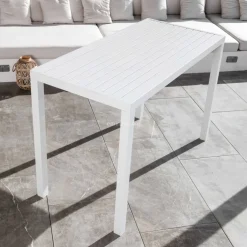 Tavolo alto in alluminio 6 posti (160 x Alt 105 cm) Murano Bianco