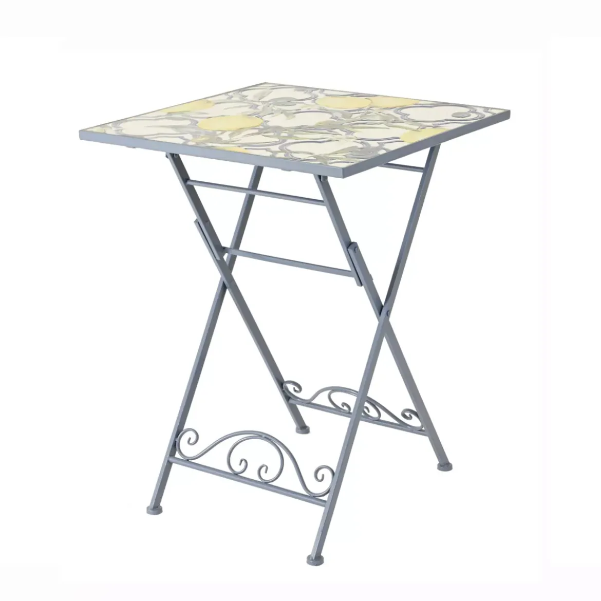 Tavolo bistro quadrato pieghevole in mosaico (58 x 58 cm) Sorrento Azzurro