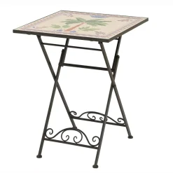 Tavolo bistro quadrato pieghevole in mosaico (58 x 58 cm) Havana Marrone