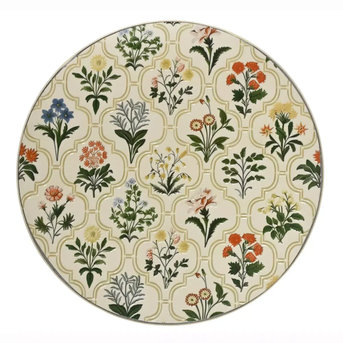 Tavolo bistro rotondo pieghevole in mosaico (D58 cm) Coimbra Crema