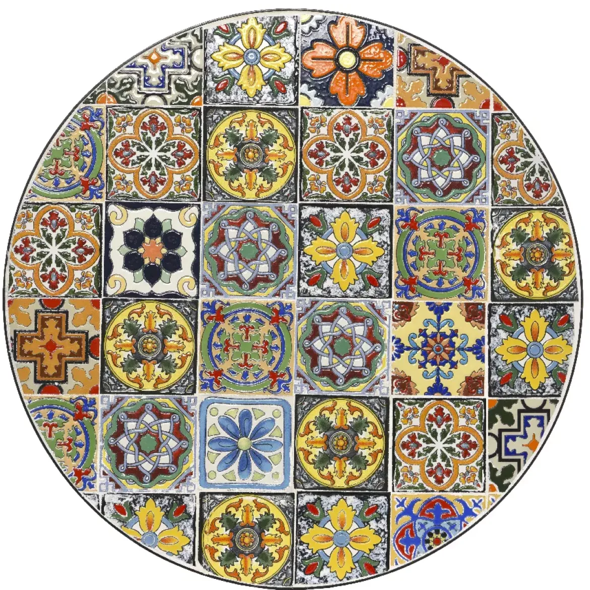 Tavolo bistrot rotonda pieghevole mosaico (60 cm) Braga Multicolore