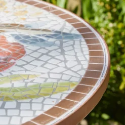 Tavolo bistrot rotondo in mosaico Aberdeen Marrone