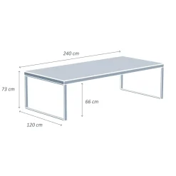 Tavolo da giardino 10 posti Alluminio/Ceramica Kore (240 x 120 cm) Grigio antracite