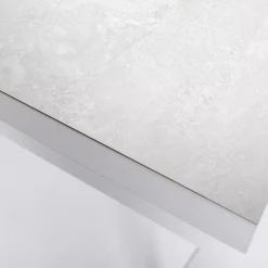 Tavolo da giardino 6 posti Alluminio/Ceramica Modena (150 x 75 cm) Bianco e grigio