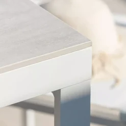 Tavolo da giardino 8 posti allumino e ceramica (180 x 90 cm) Kore Bianco e grigio chiaro