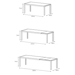 Tavolo da giardino allungabile 12 posti Alluminio Amalfi (300 x 96 cm) Grigio antracite