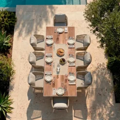 Tavolo da giardino allungabile alluminio 10 posti (260 x 96 cm) Amalfi Bianco