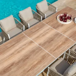 Tavolo da giardino allungabile alluminio 10 posti (260 x 96 cm) Amalfi Bianco