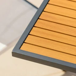 Tavolo da giardino allungabile 12 posti Alluminio effetto legno Murano (320 x 100 cm) Grigio antracite