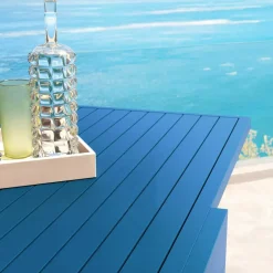 Tavolo da giardino allungabile in alluminio 8 posti (90/180 x 90 cm) Murano Blu petrolio
