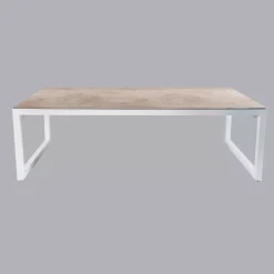 Tavolo da giardino in alluminio e ceramica 10 posti (240 x 120 cm) Kore Bianco e beige
