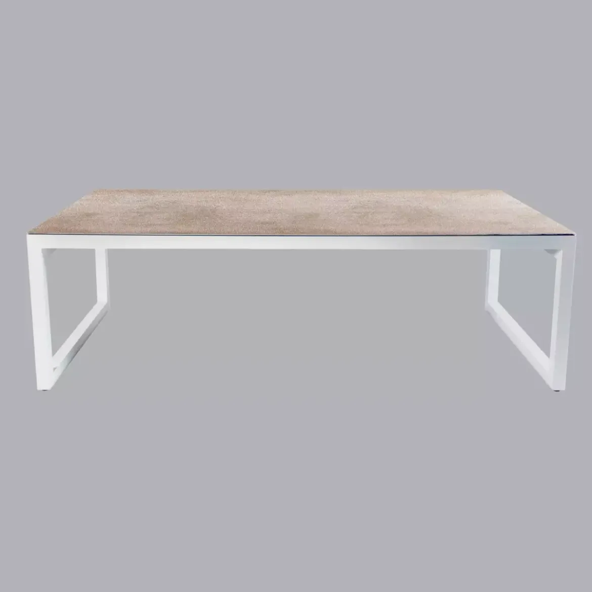 Tavolo da giardino in alluminio e ceramica 10 posti (240 x 120 cm) Kore Bianco e beige