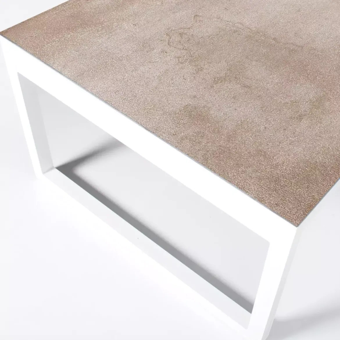 Tavolo da giardino in alluminio e ceramica 10 posti (240 x 120 cm) Kore Bianco e beige