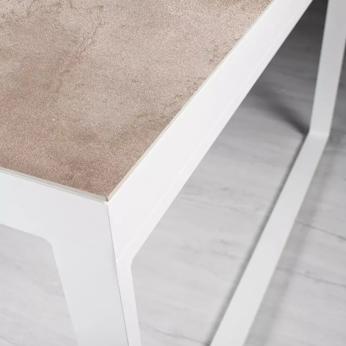 Tavolo da giardino in alluminio e ceramica 10 posti (240 x 120 cm) Kore Bianco e beige