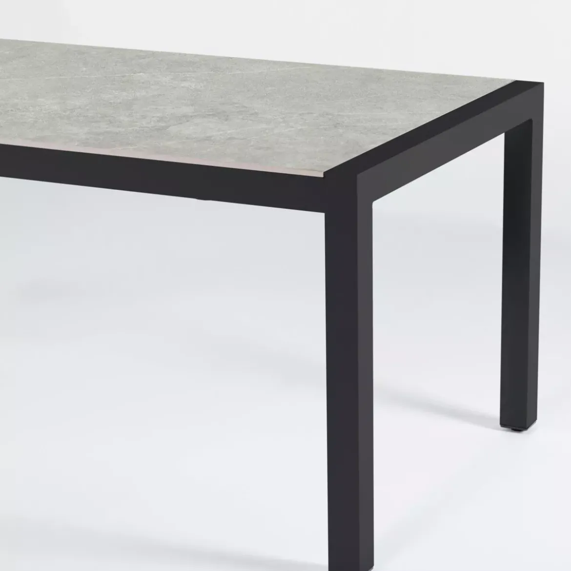 Tavolo da giardino in alluminio e ceramica 8 posti (180 x 90 cm) Modena Grigio chiaro