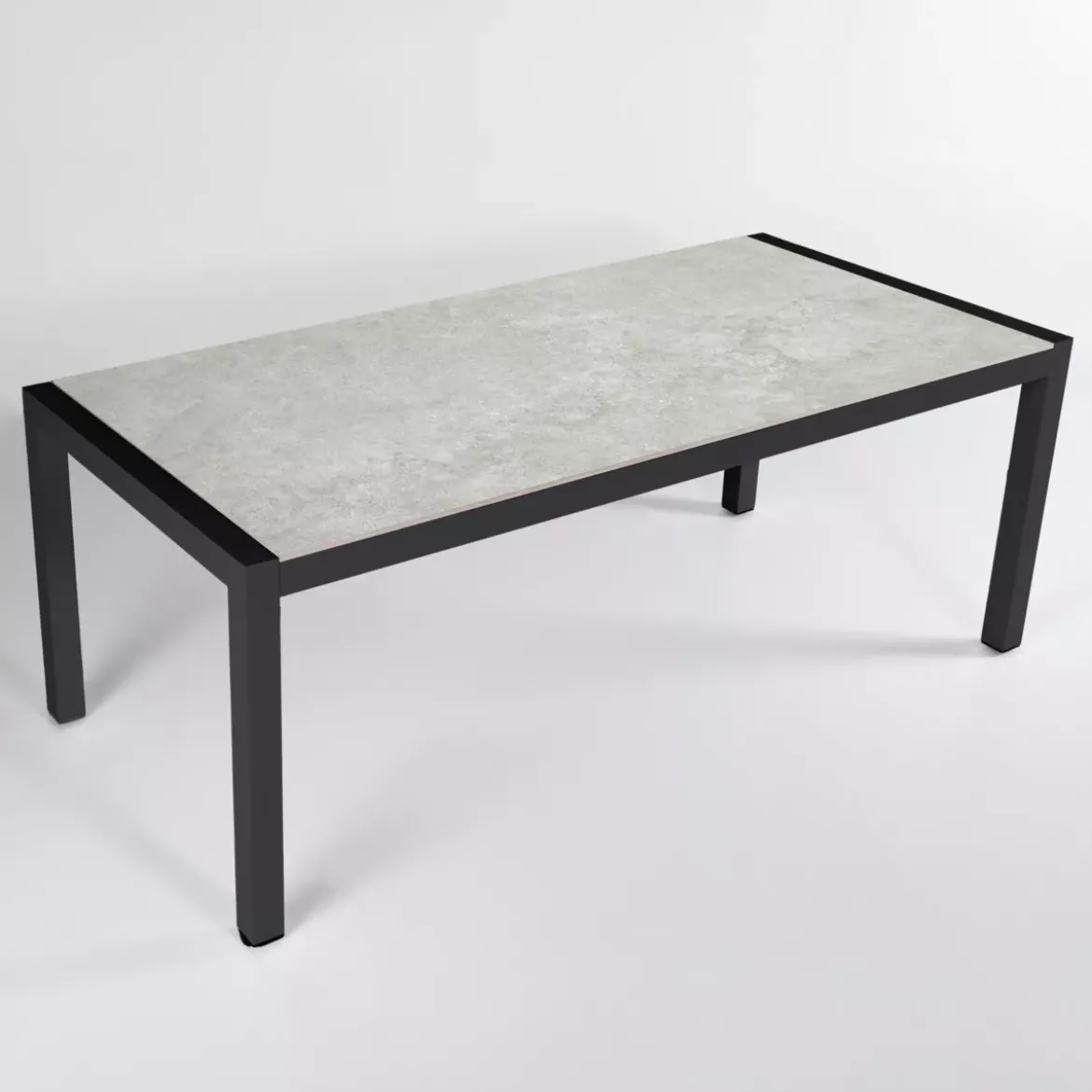 Tavolo da giardino in alluminio e ceramica 8 posti (180 x 90 cm) Modena Grigio chiaro