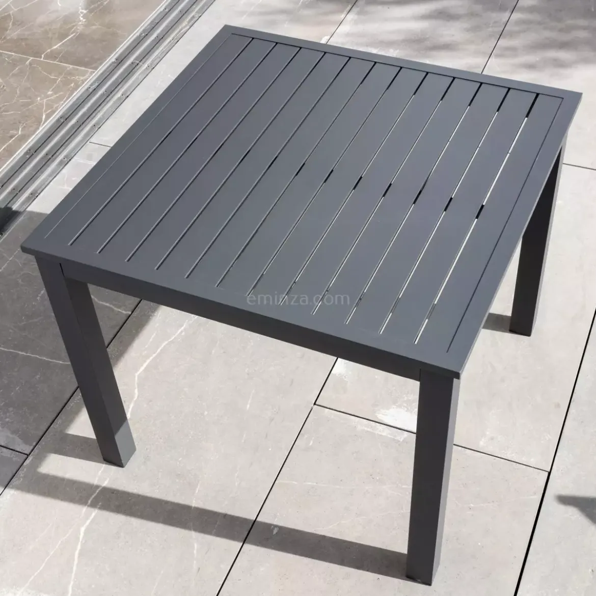 Tavolo da giardino quadrato alluminio 4 posti (89 x 89 cm) Murano Grigio antracite
