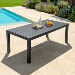 Tavolo da giardino rettangolare in alluminio 10 posti (240 x 120 cm) Murano Grigio antracite