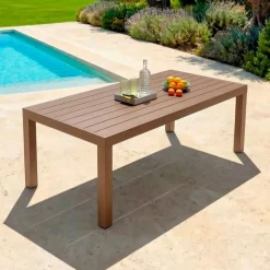 Tavolo da giardino rettangolare in alluminio 10 posti (240 x 120 cm) Murano Bronzo
