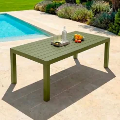 Tavolo da giardino rettangolare in alluminio 10 posti (240 x 120 cm) Murano Verde oliva