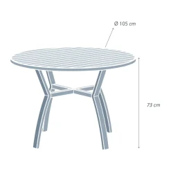 Tavolo da giardino rotondo alluminio 5 posti (D105 cm) Murano Bianco
