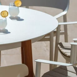 Tavolo da giardino rotondo in alluminio 8 posti (diametro 149 cm) Monte Carlo Bianco