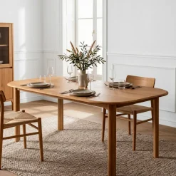 Tavolo rettangolare allungabile con prolunga in rovere (200 cm) Oakland Naturale