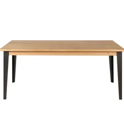 Tavolo rettangolare allungabile in rovere massello e metallo (200 cm) Bristol Naturale