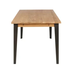 Tavolo rettangolare allungabile in rovere massello e metallo (200 cm) Bristol Naturale