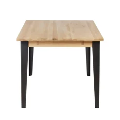 Tavolo rettangolare allungabile in rovere massiccio e metallo (160 cm) Bristol Naturale