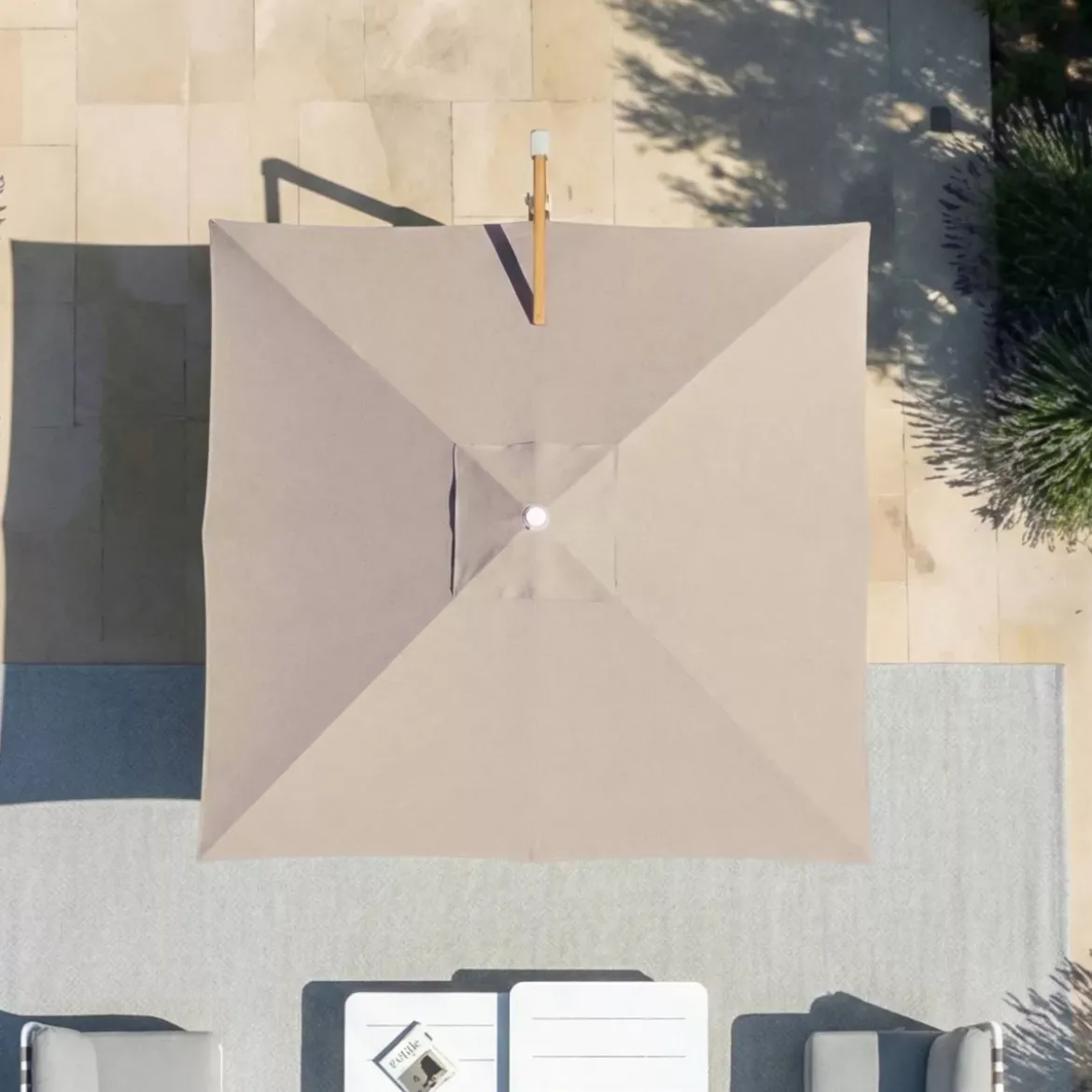 Telo per ombrellone decentrato (3 x 3 m) Elyra Tortora