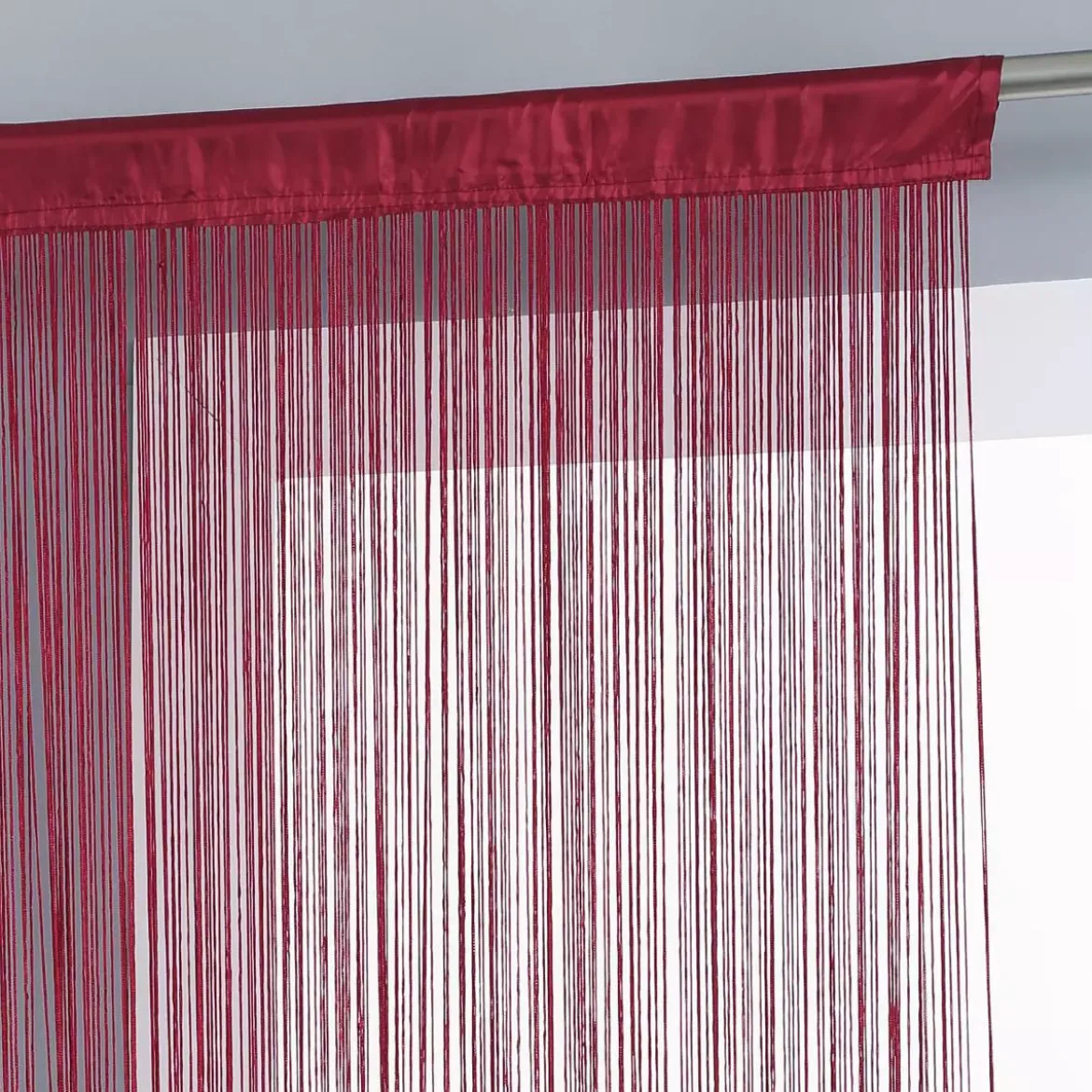 Tenda a fili (90 x H200 cm) Tinta unita Rosso granata