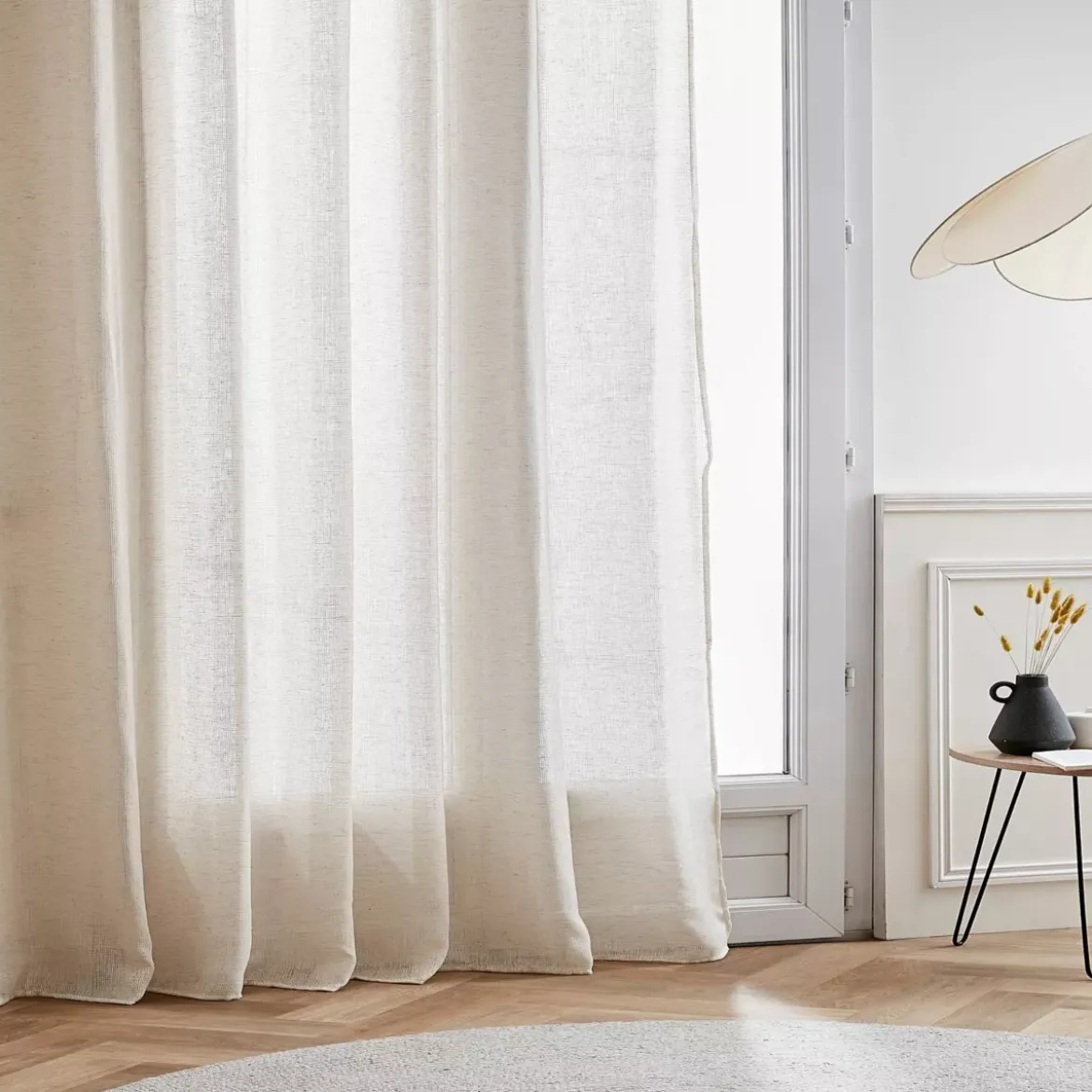 Tenda a pannello in lino effetto largo (400 x 240 cm) Luca Beige
