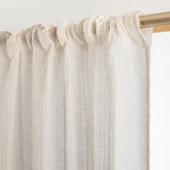 Tenda a passanti nascosti con frange (140 x 240 cm) Arthur Beige