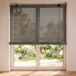 Tenda a rullo a doghe (200 x 200 cm) in Bambù Grigio chiaro e grigio scuro