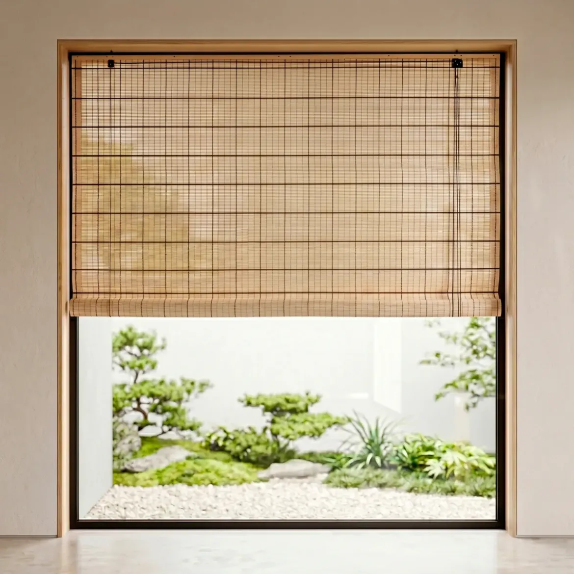 Tenda a rullo con bastoncini di bambù (200 x 200 cm) Bali Marrone